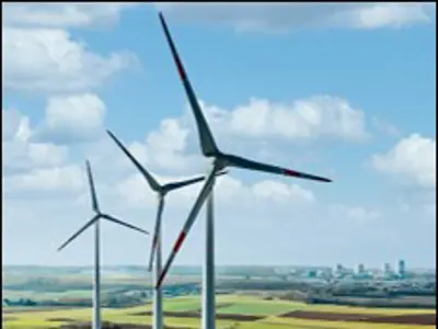 Photo of three wind electric generators