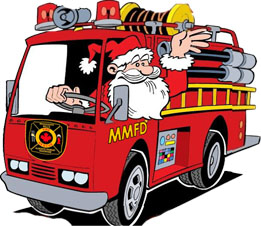 Santa in a Fire Truck