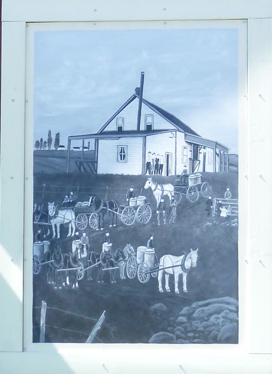 Photo of the Rosedale Cheese Factory Mural on the Side of Union Hall