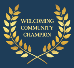 Welcoming Community Champion button