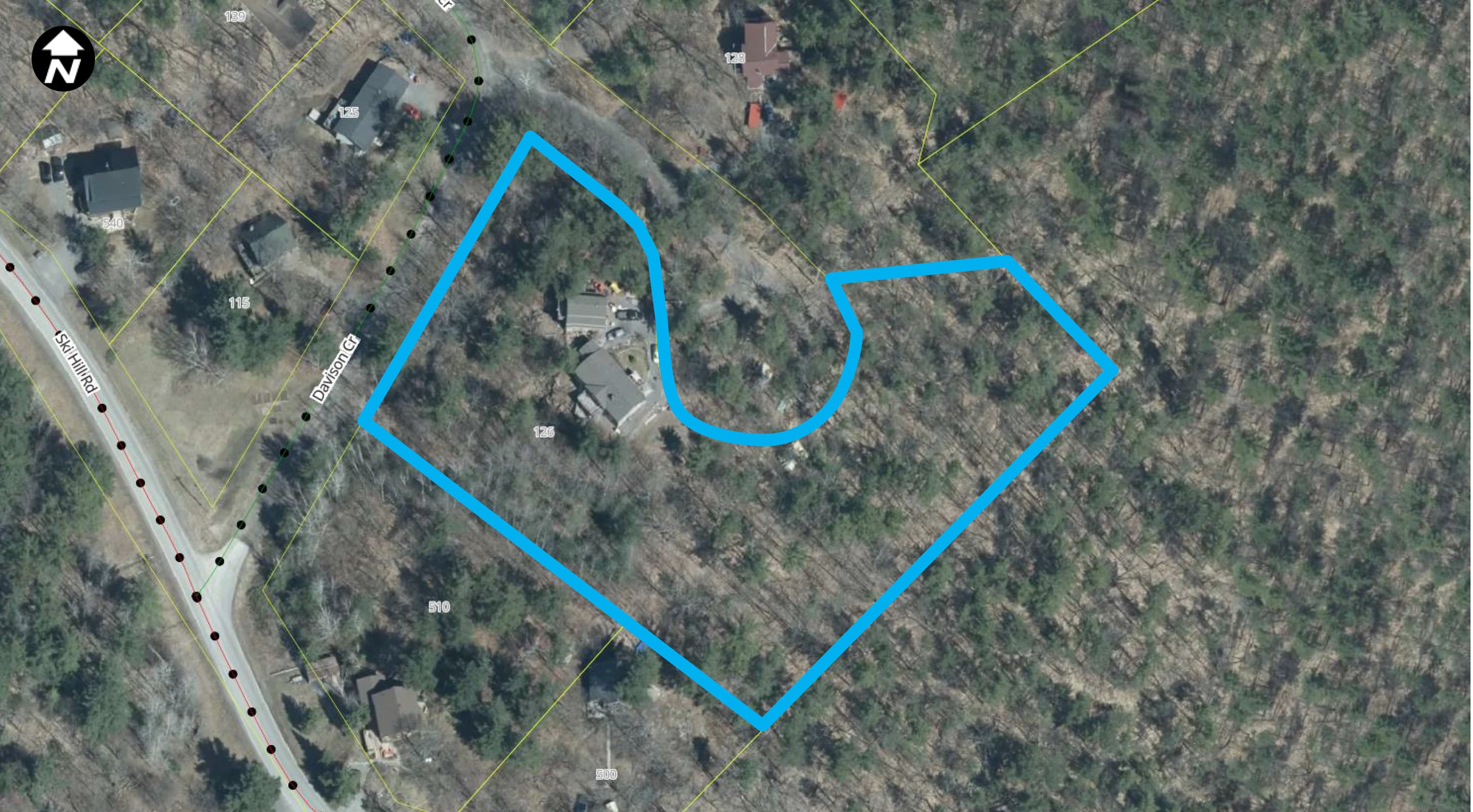 Satellite view of 126 Davison Crescent in Pakenham Ward, Municipality of Mississippi Mills