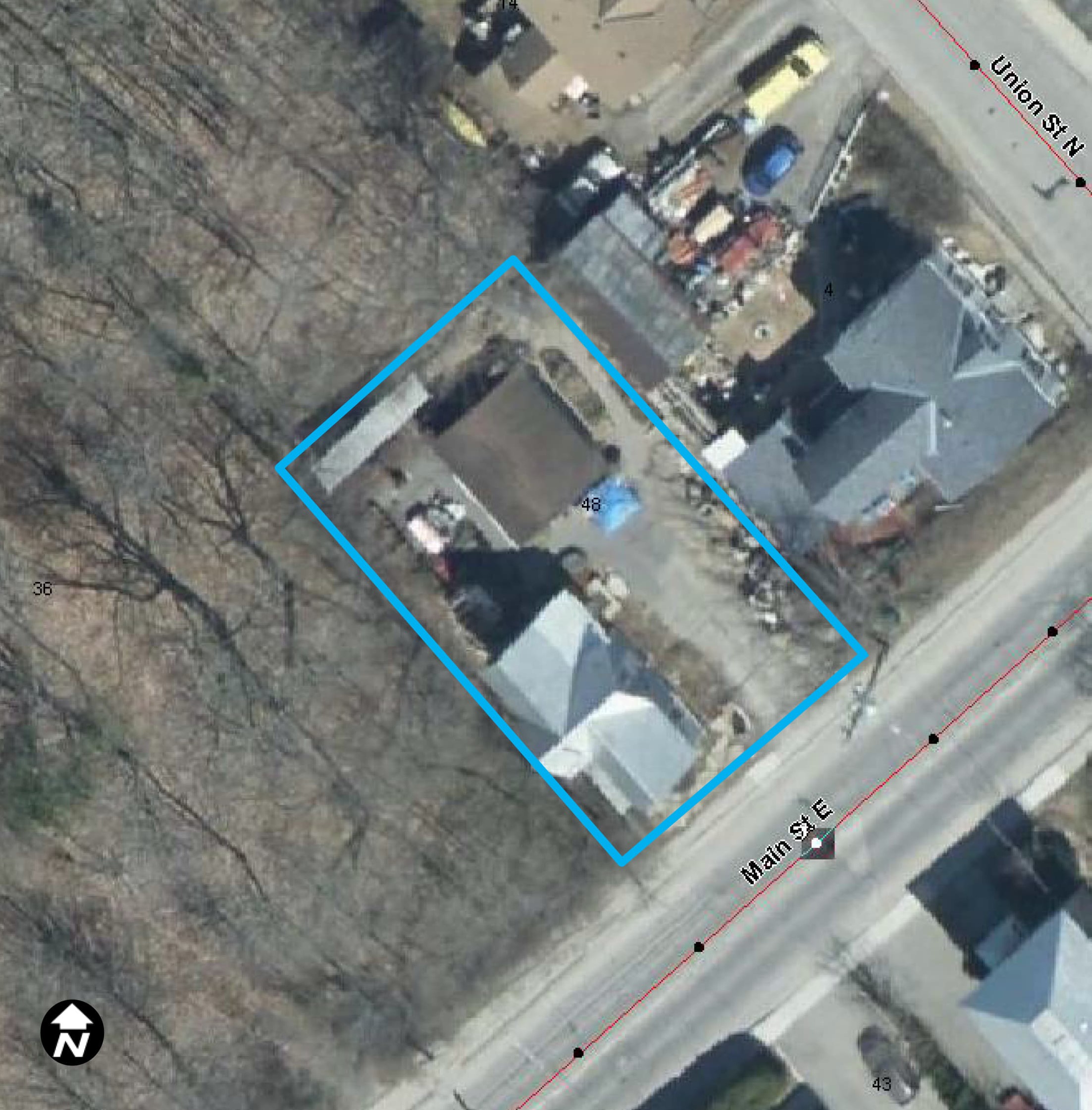 Satellite image of 48 Main Street East in Almonte