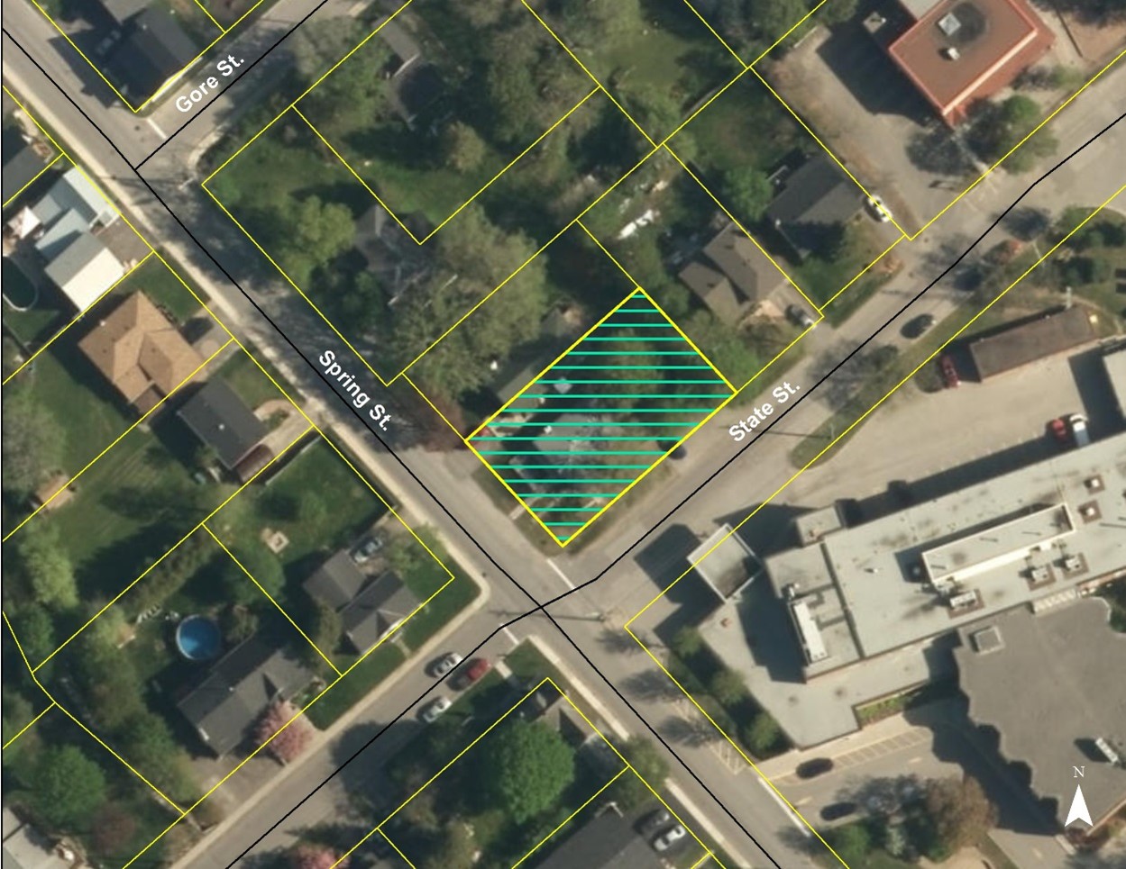 Satellite image of 55 Spring Street in Almonte