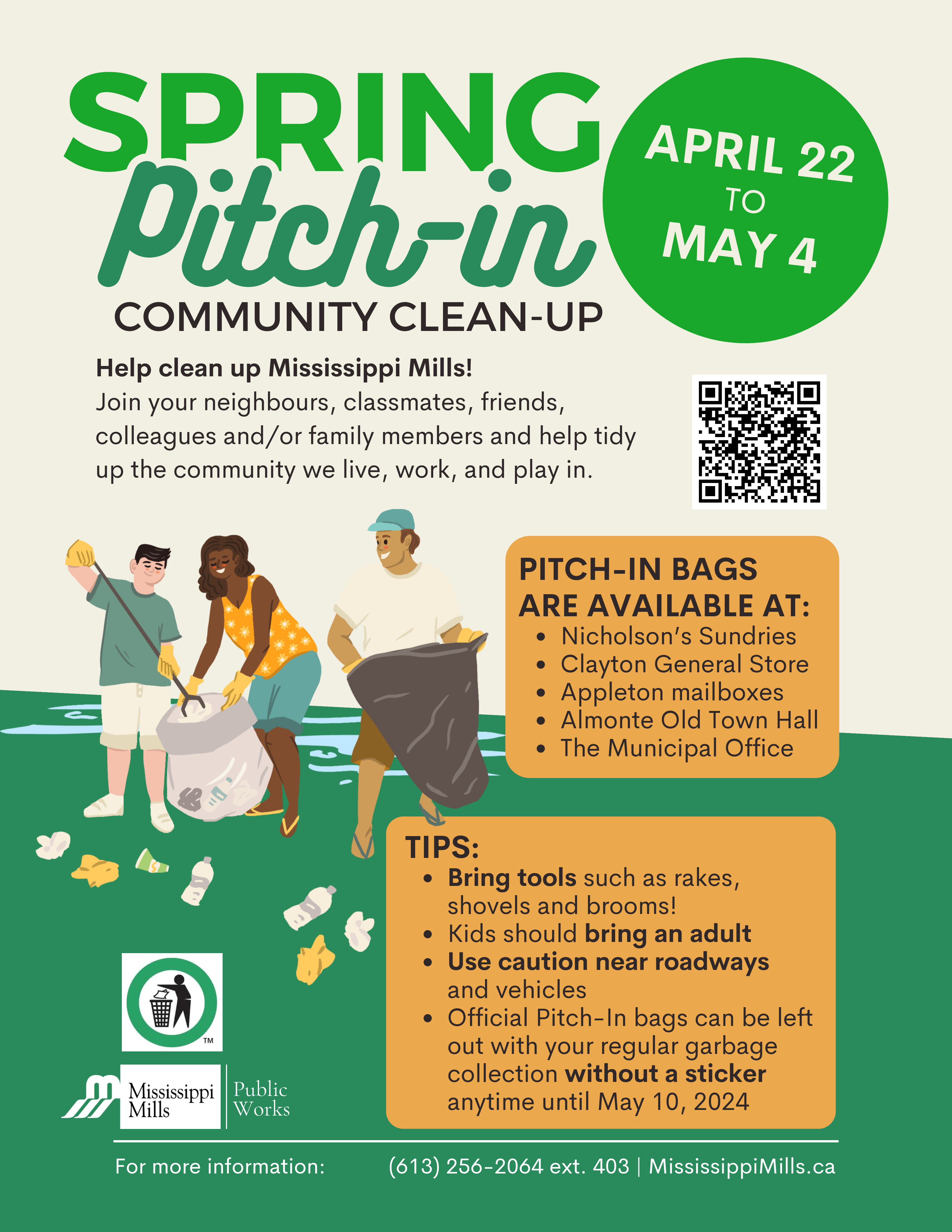 Poster advertising spring cleanup