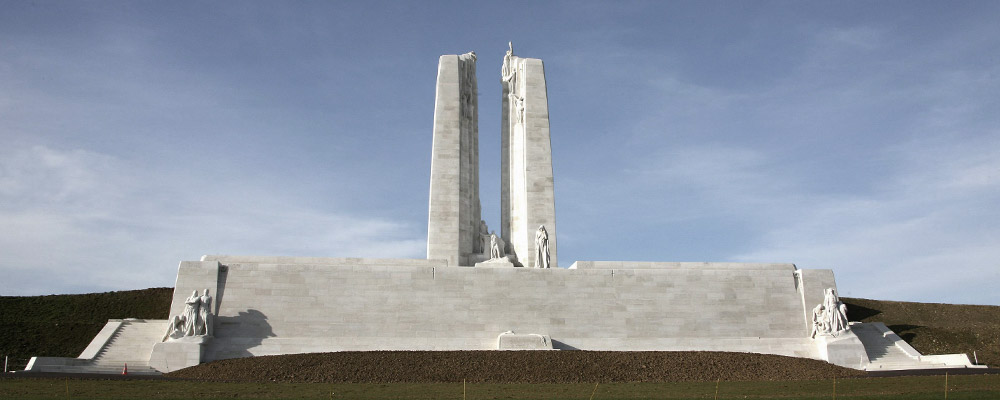 Picture of stone Vimy Ridge Memorial in France