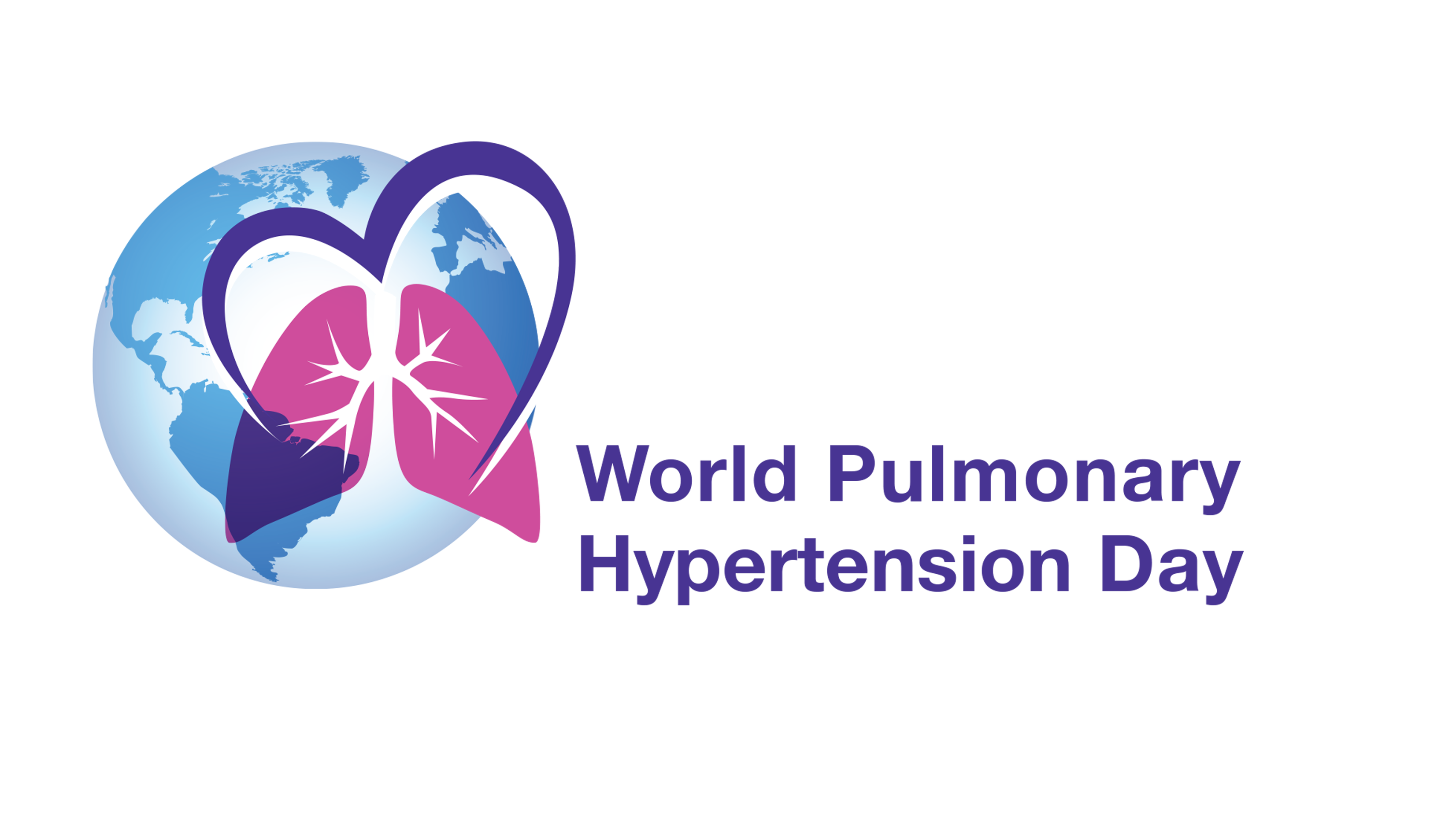 Purple and pink logo with the text 'World Pulmonary Hypertension Day'