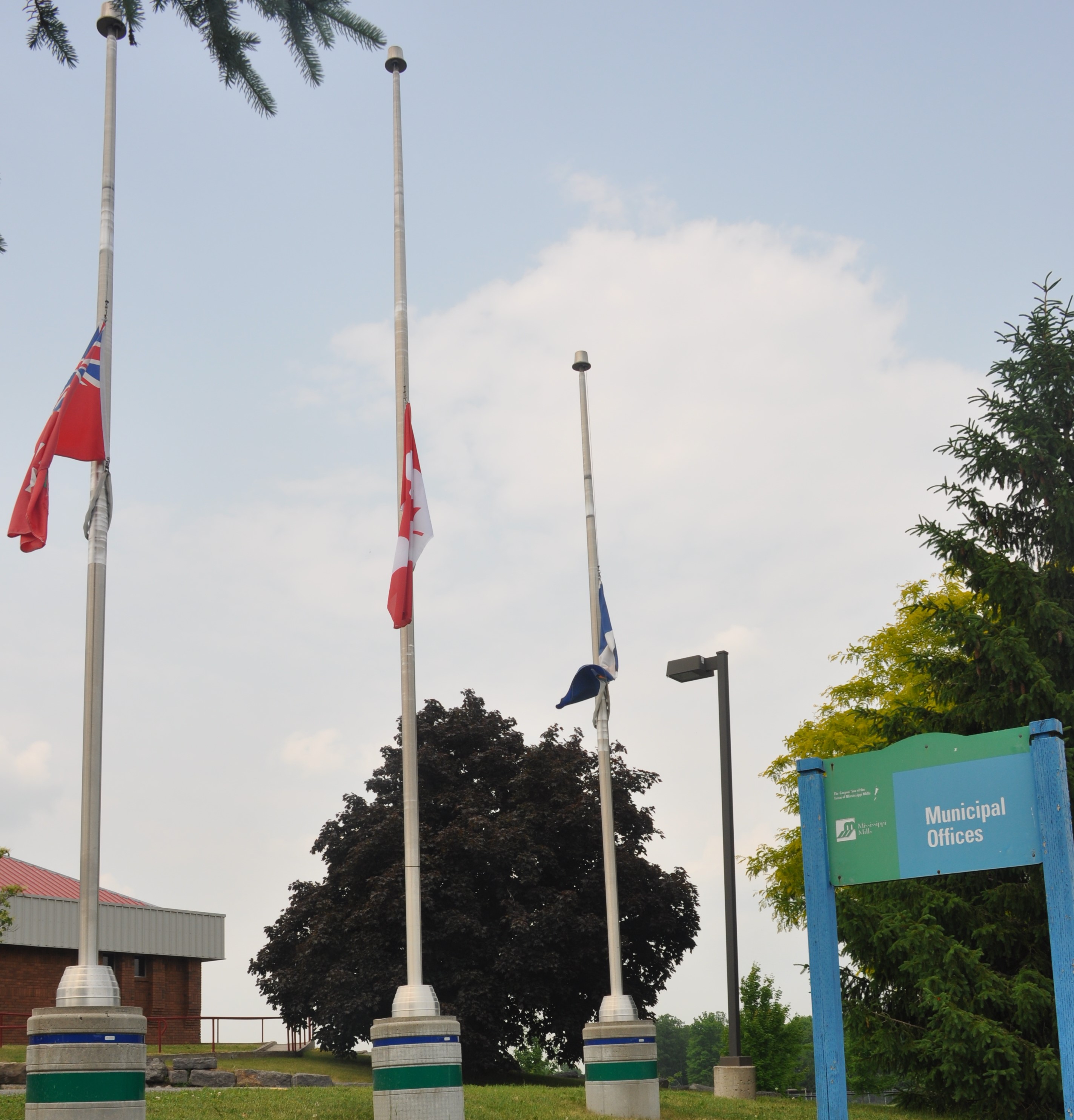 Flags lowered to half-mast