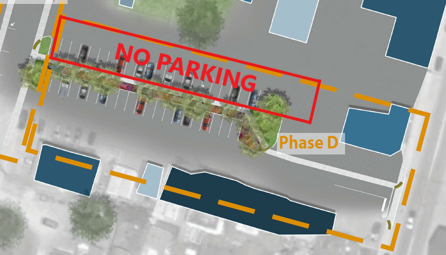 Graphic showing no parking on High Street
