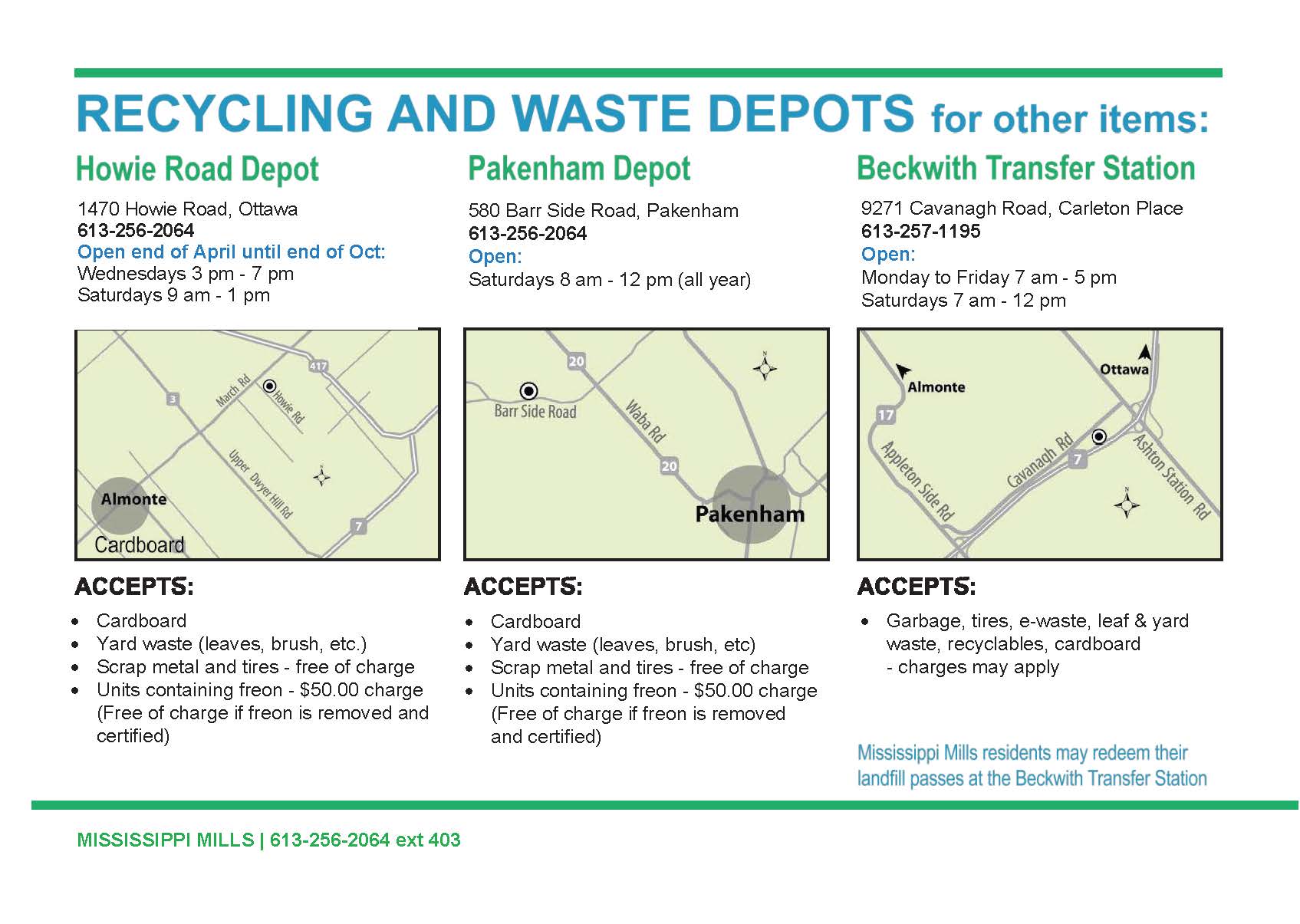 Waste and Recycling Depot infographic