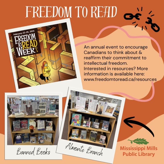 Graphic promoting Freedom to Read Week at MMPL