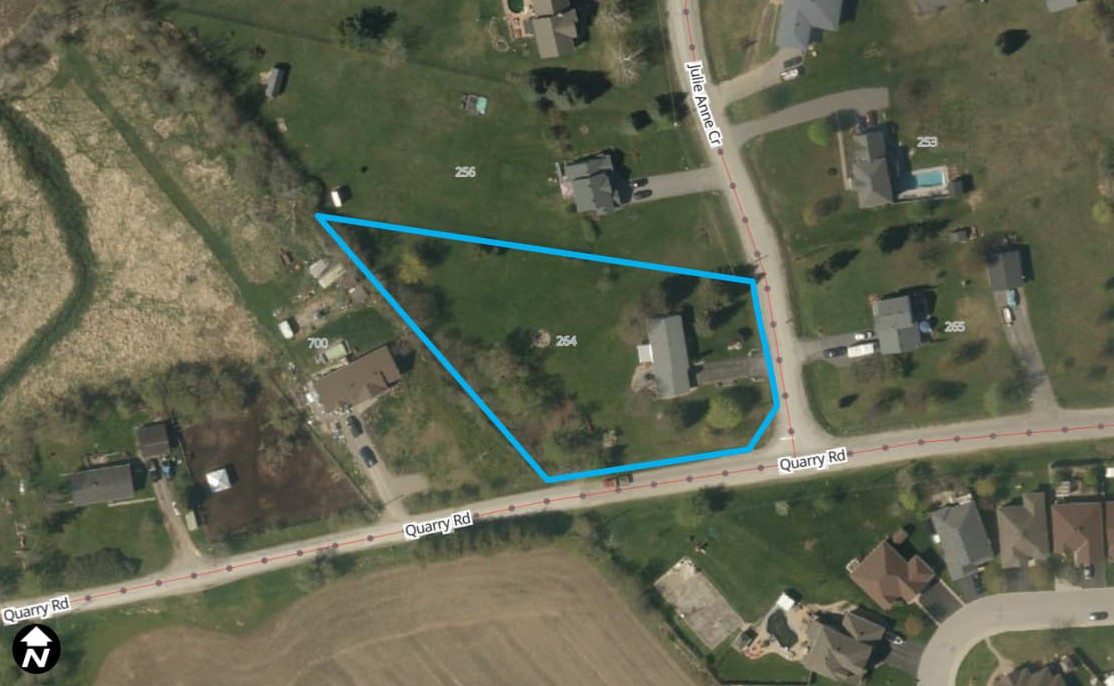 Satellite image of 264 Julie Anne Crescent, Ramsay Ward, Municipality of Mississippi Mills