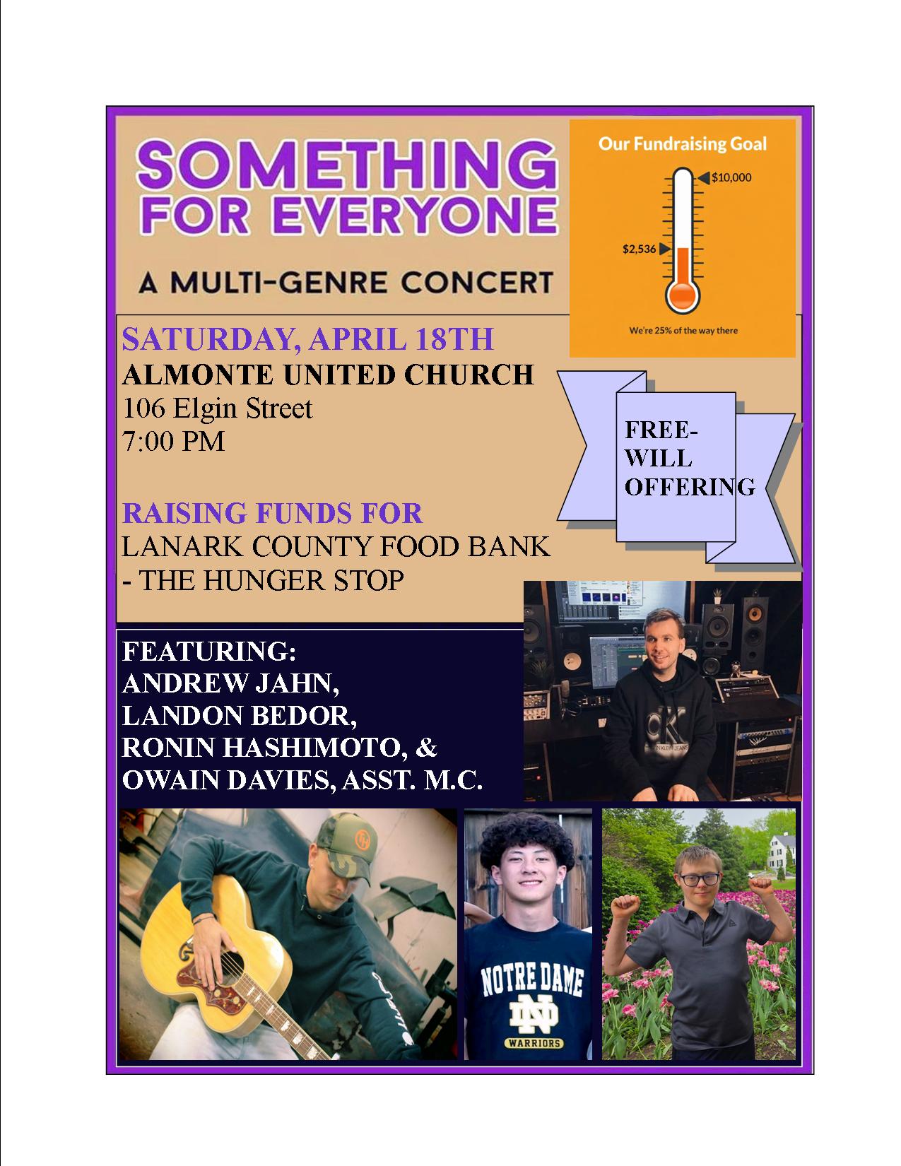 Poster advertising April 18 Benefit Concert