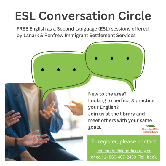 ESL Conversation Circle at Mississippi Mills Public Library