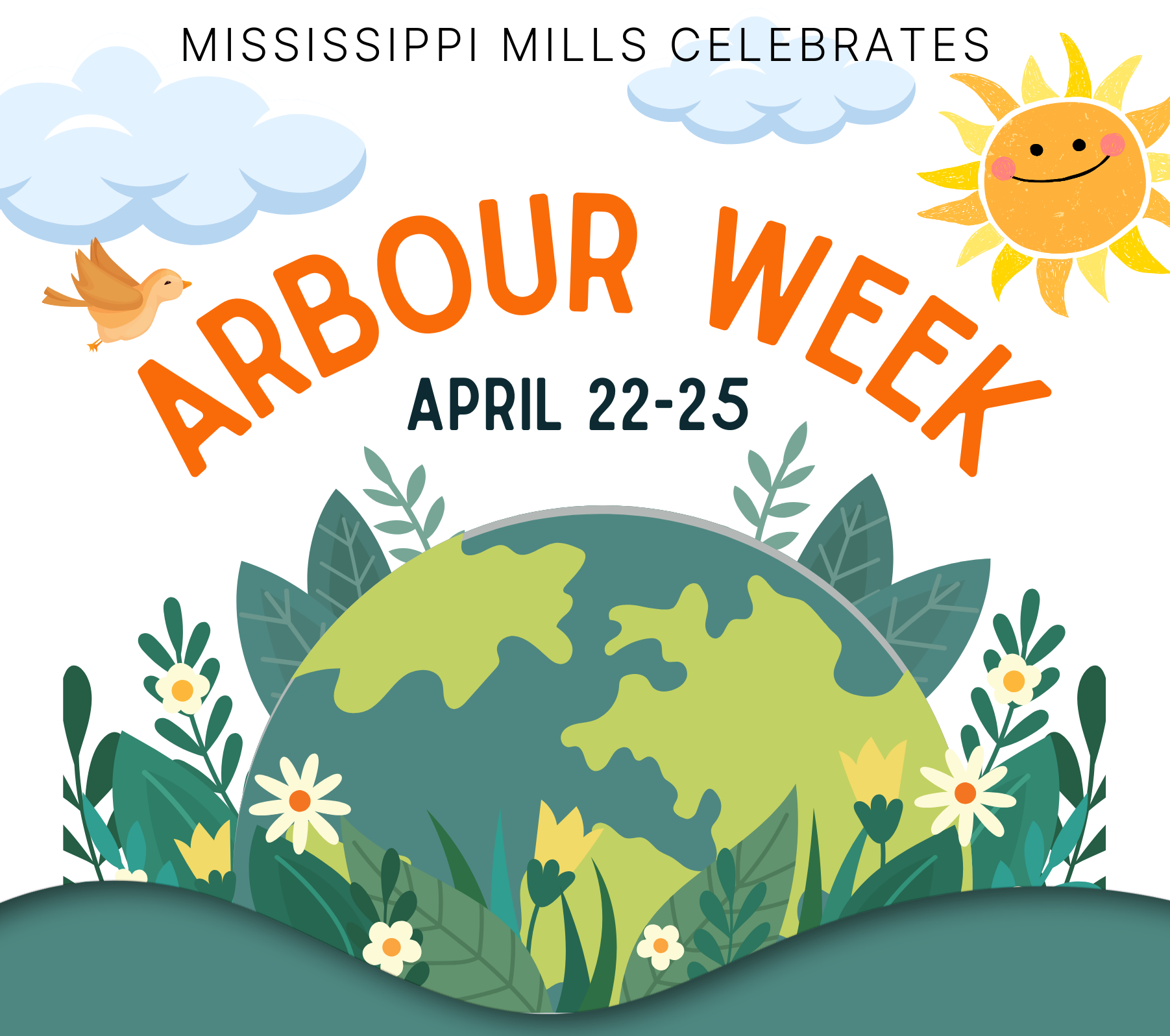 Graphic promoting Mississippi Mills Arbour Week 2025