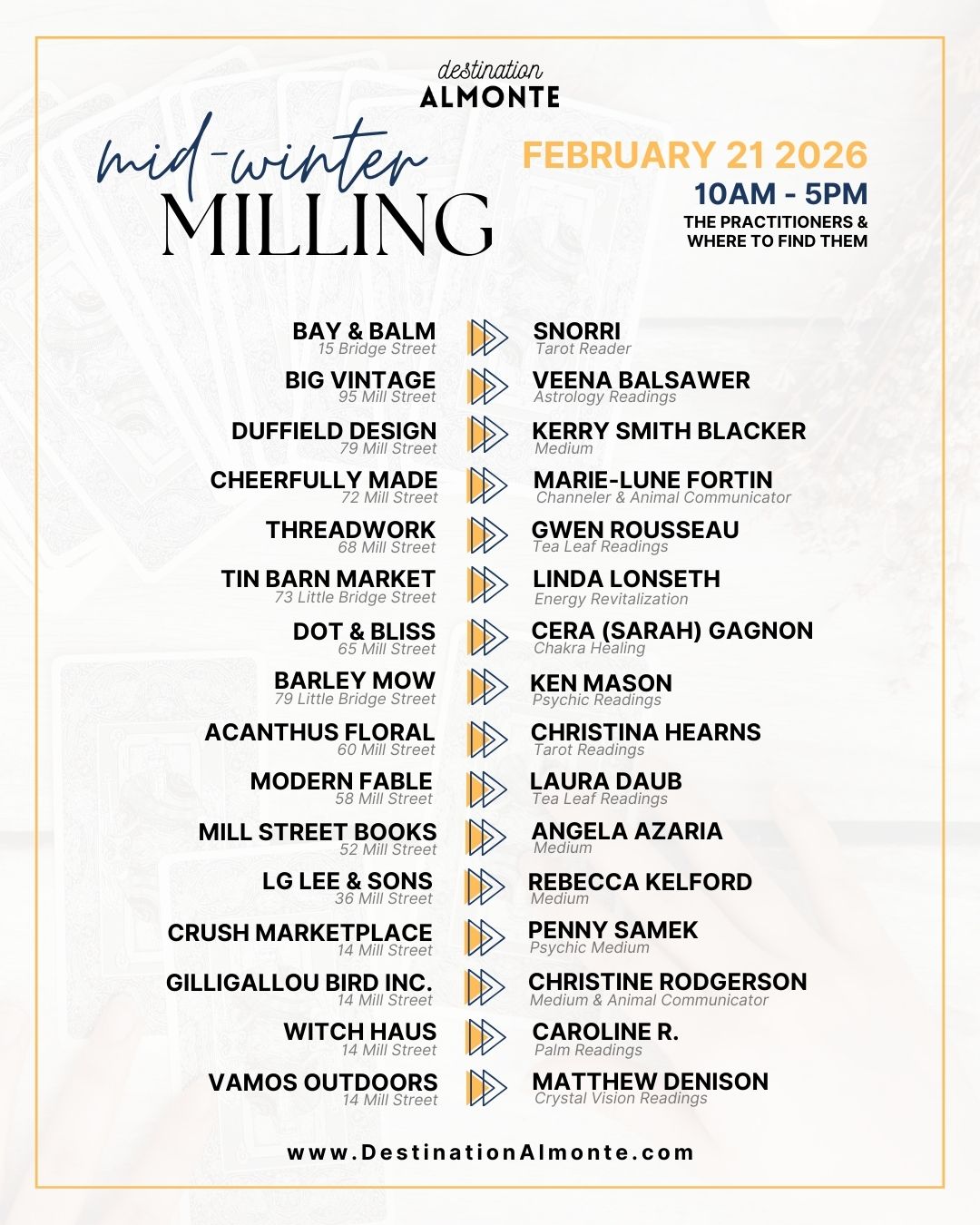 Mid-Winter Milling Schedule
