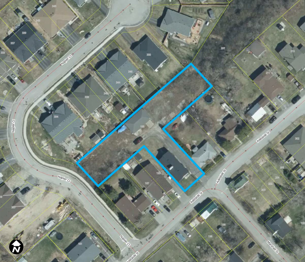 Satellite image of 195 and 197 Adelaide Street, Almonte Ward, Municipality of Mississippi Mills