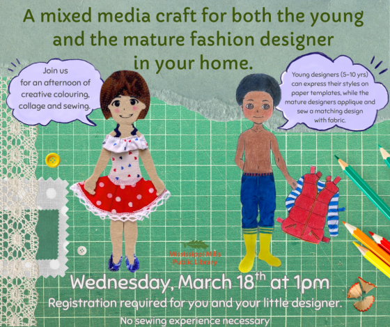 Graphic promoting Create with a Caregiver event at MMPL