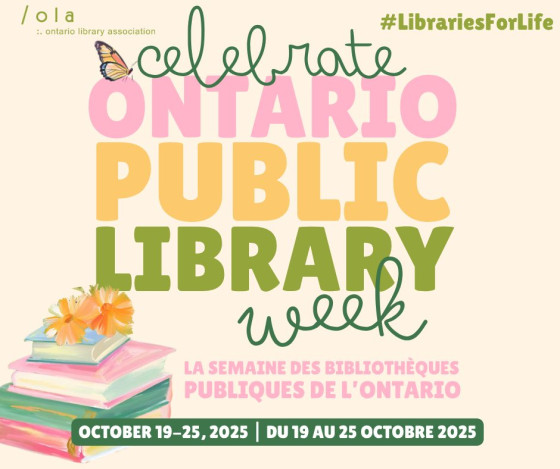 Graphic promoting Ontario Public Library Week - October 19-25, 2025