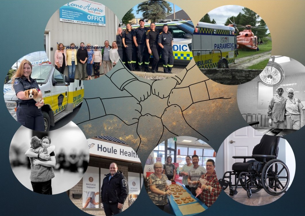 Graphic with photos of paramedics and other medical personnel