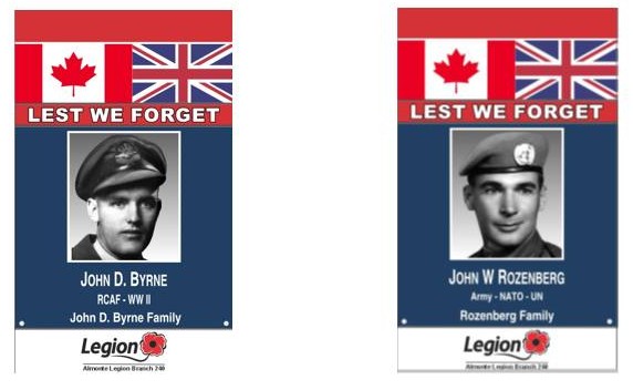 Graphic showing two veterans banners