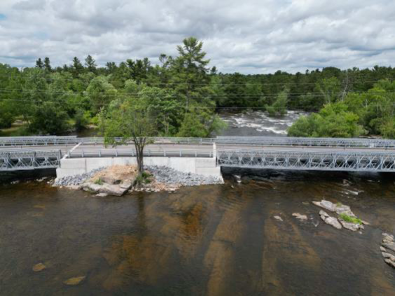 Overhead shot of new modular bridge