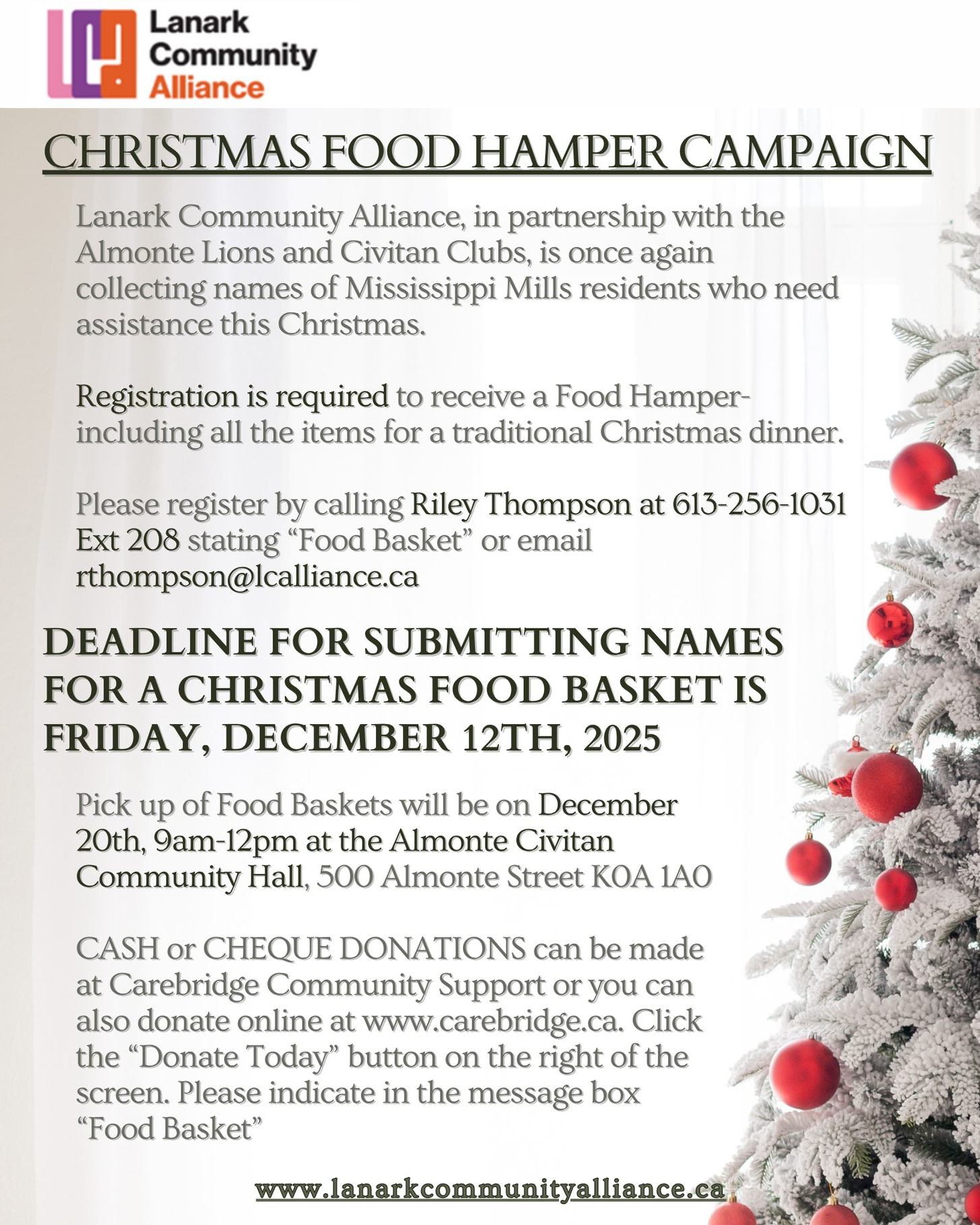 Poster advertising Christmas Food Hamper Campaign