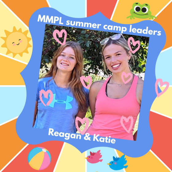 Colourful graphic introducing Mississippi Mills Public Library summer camp leaders