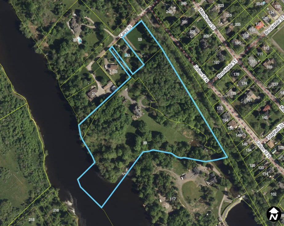 Satellite image of 39 and 53 Carss Street, Almonte Ward, Municipality of Mississippi Mills