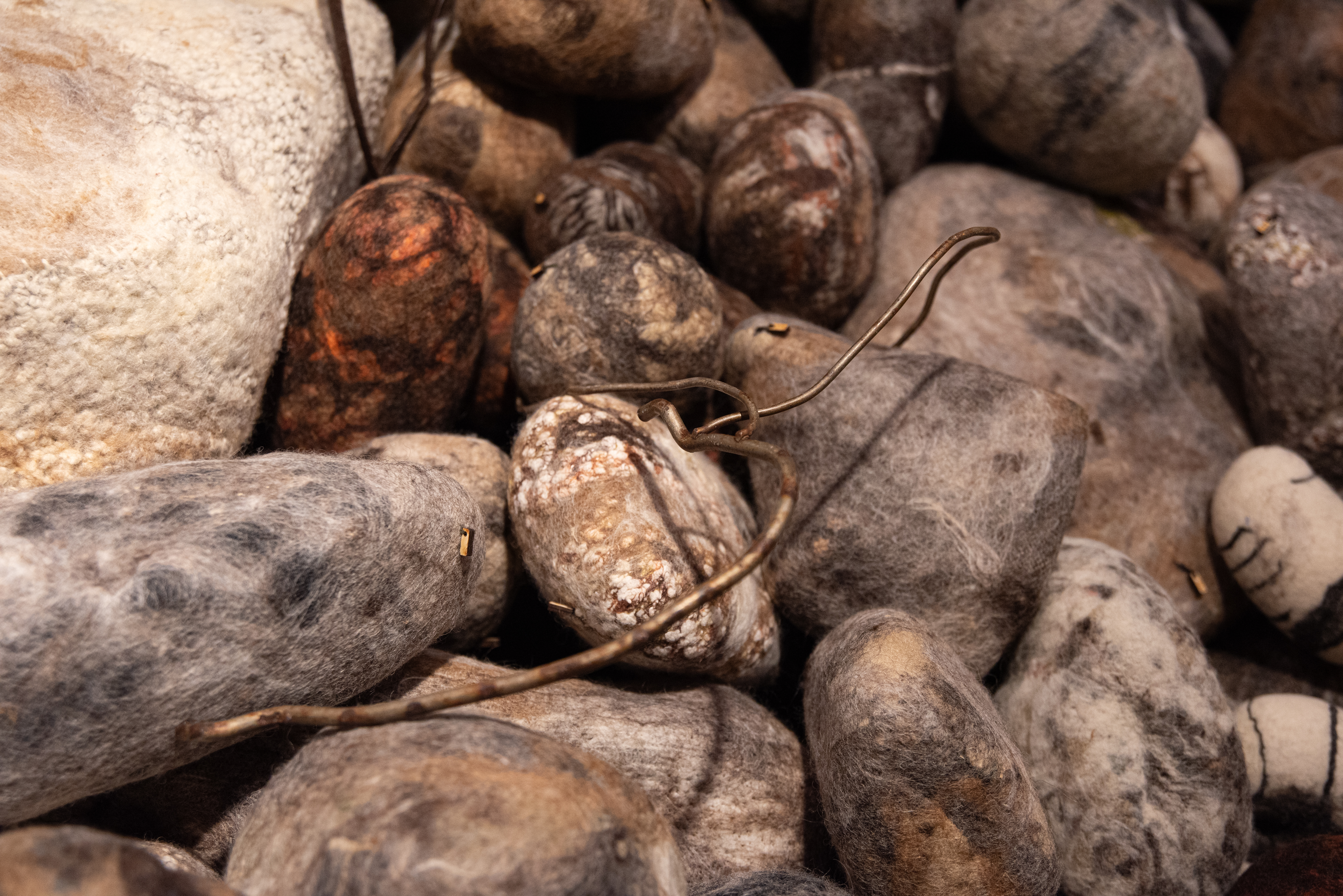 Stones arranged in a display