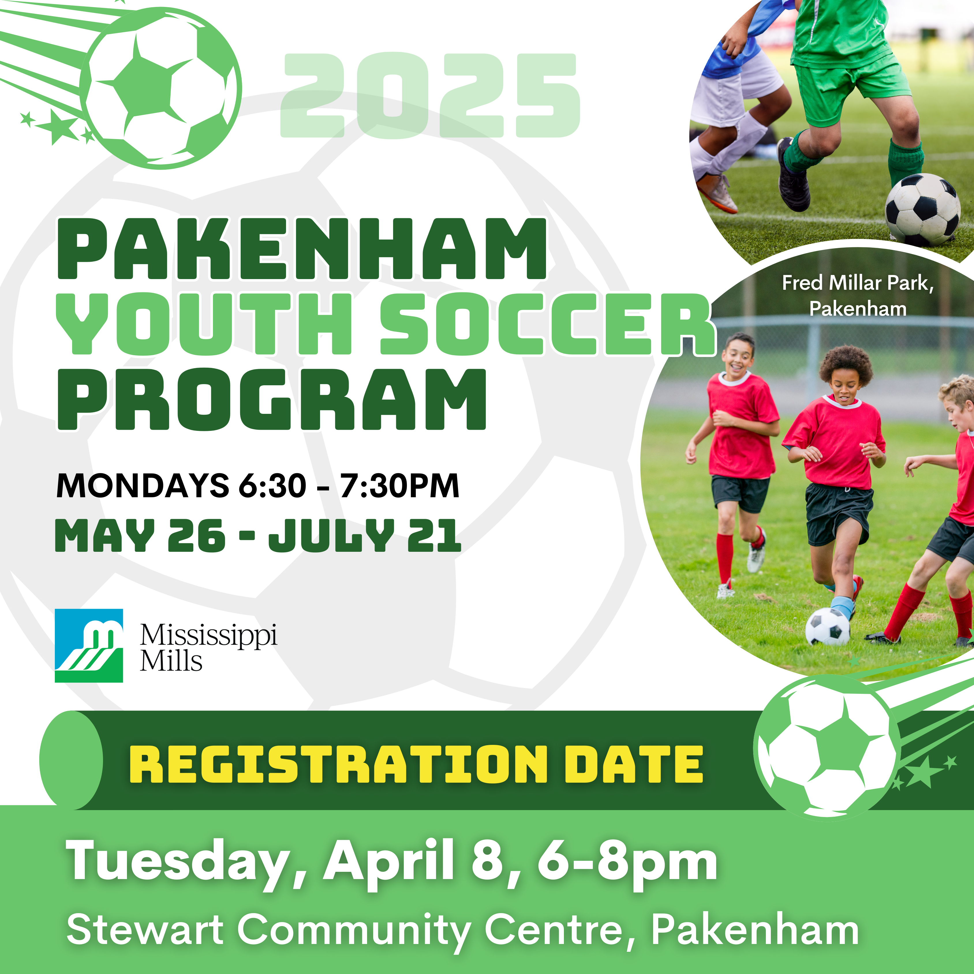 Graphic promoting Pakenham Youth Soccer Program registration