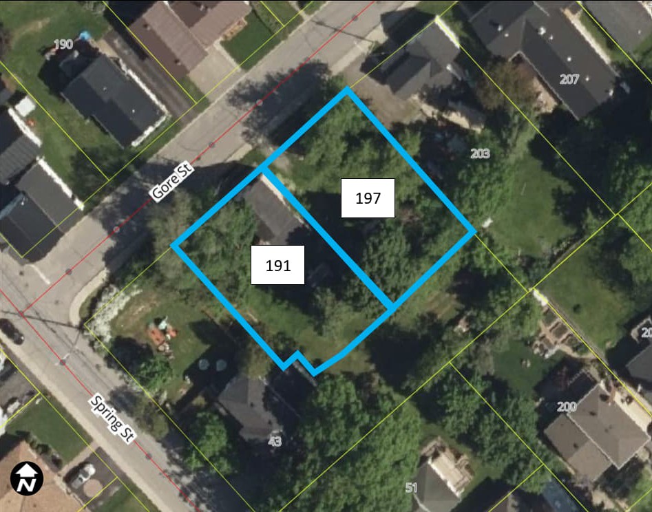 Satellite image of 191 and 197 Gore Street, Almonte Ward, Municipality of Mississippi Mills