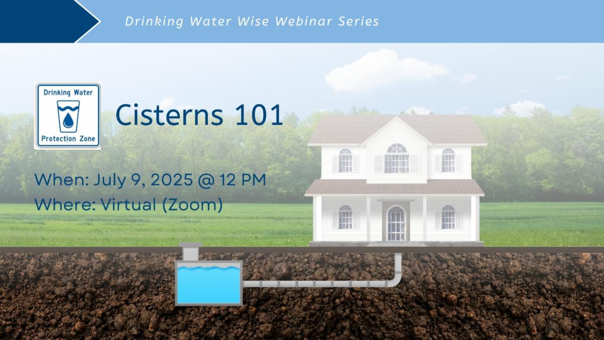 Graphic promoting Drinking Water Wise Webinar Series