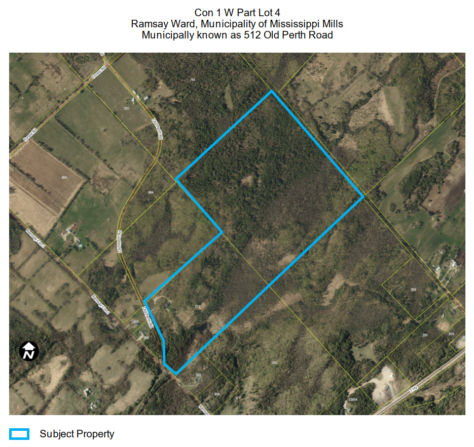 Map outlining the subject property of this minor variance application