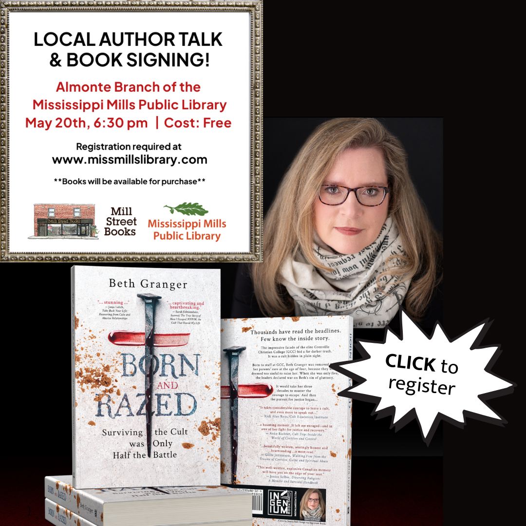 Graphic promoting MMPL author talk and book signing on May 20