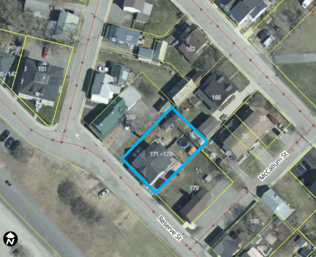 Satellite view of 171--173 Reserve Street, Town of Almonte, Municipality of Mississippi Mills
